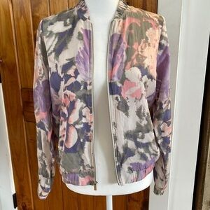 Juicy Couture Y2k Inspired pink Purple blue Floral Abstract Zip Jacket small
